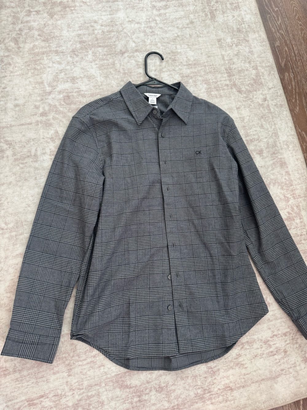 Calvin Klein Men's Gray Glen Plaid Button-Down Blazer Jacket